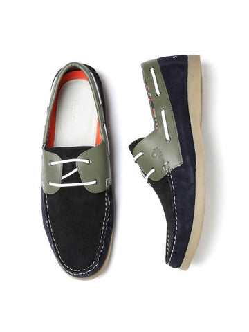 Fastalas Black & Navy Colourblocked Suede Casual Shoes