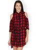 Rosyalps Red & Black Checked Shirt Dress